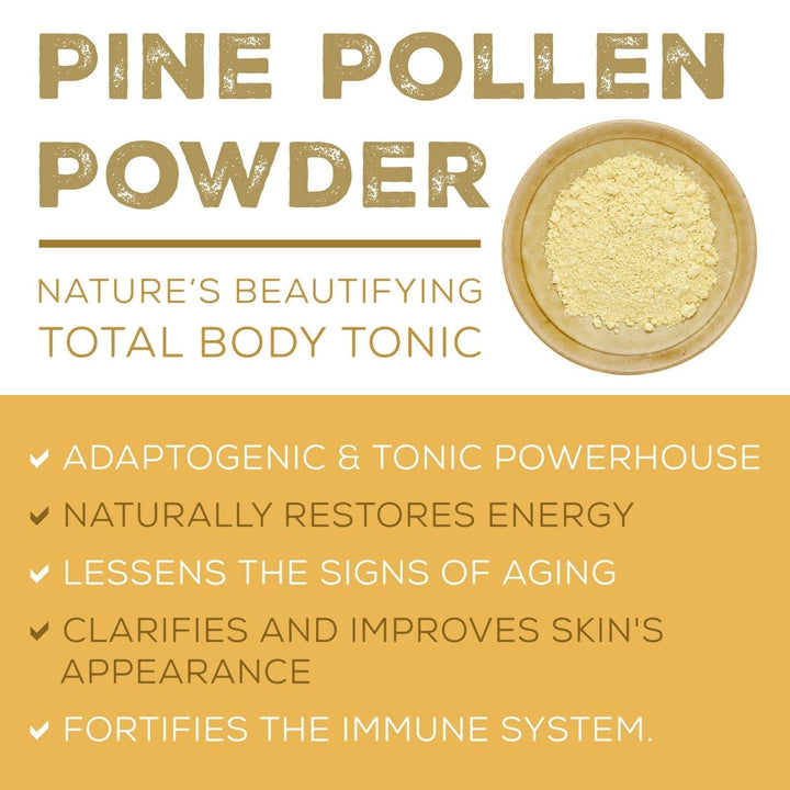 : Pine Pollen Powder Capsules (180 Count), Wild Harvested, Energy &amp; Endurance Restoration
