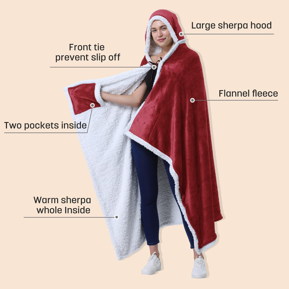 Catalonia Hooded Blanket Poncho | Wearable Blanket Wrap