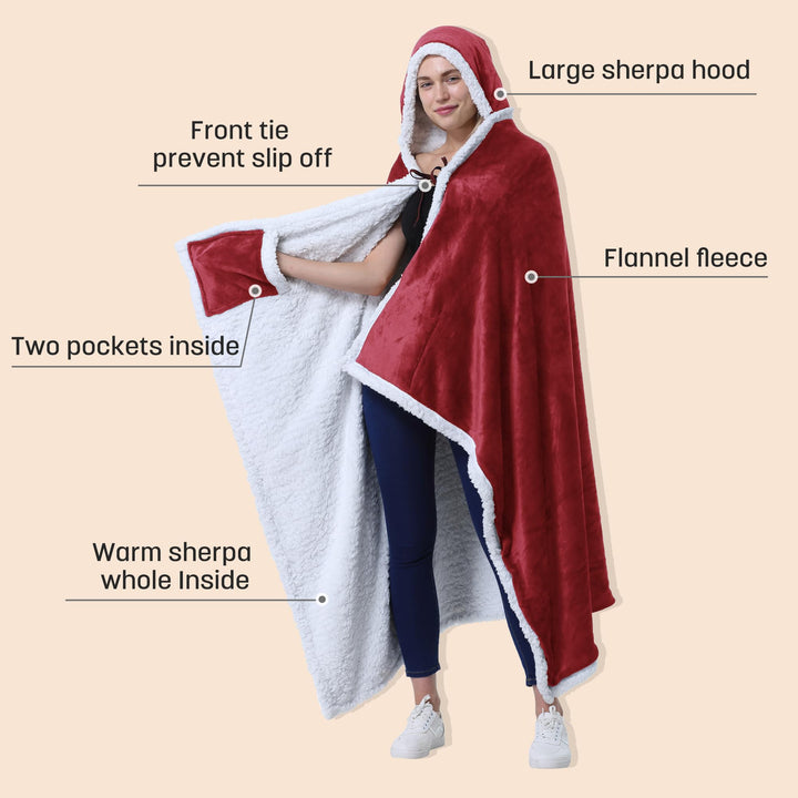 Catalonia Hooded Blanket Poncho | Wearable Blanket Wrap