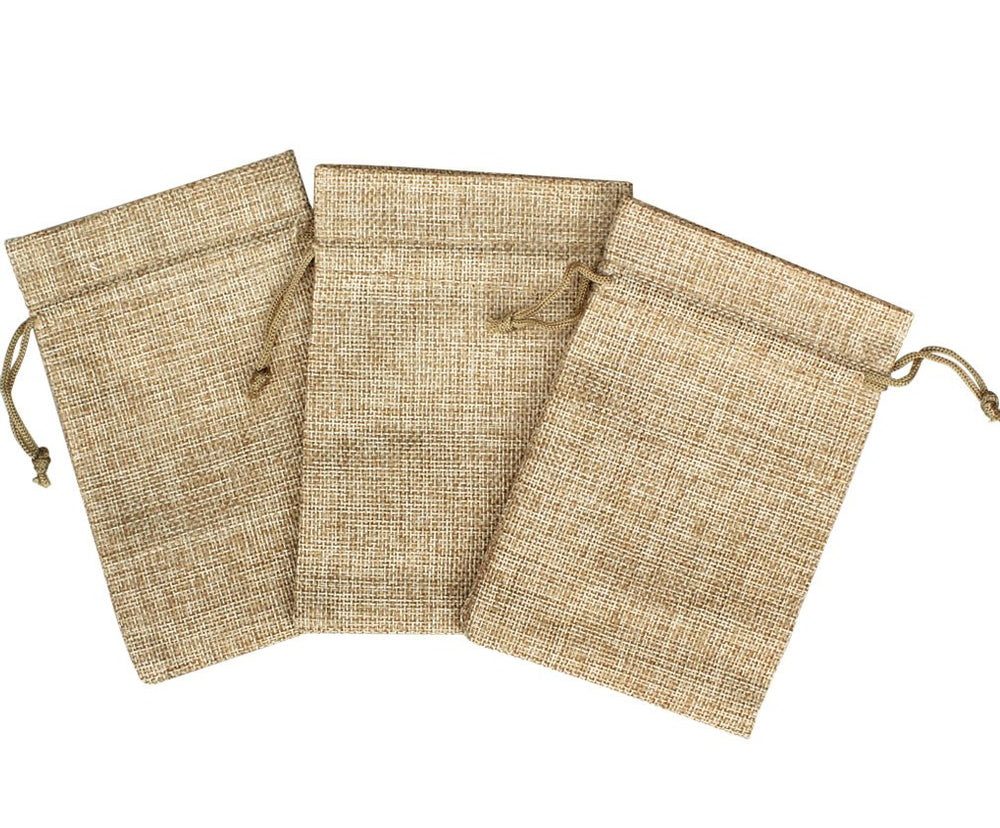 FASOTY Lot of 24 3.5x5 Inch Burlap Bags with Drawstring