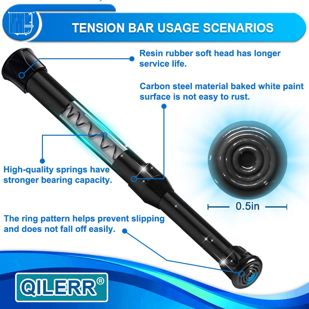 QILERR Tension Rods 28 to 48 Inches 6 Pack Adjustable E