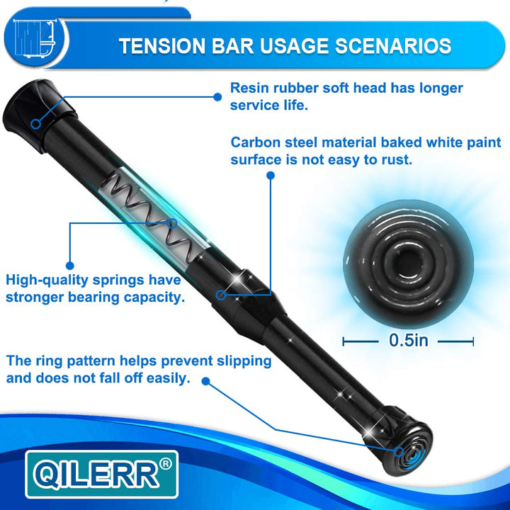 QILERR Tension Rods 28 to 48 Inches 6 Pack Adjustable E