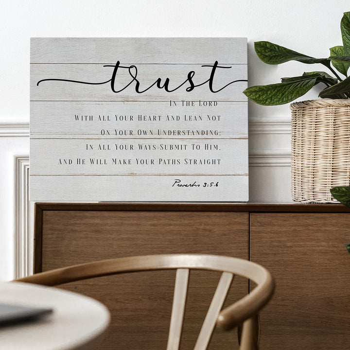 Rustic Bible Verses Canvas Wall Art Trust in the Lord w