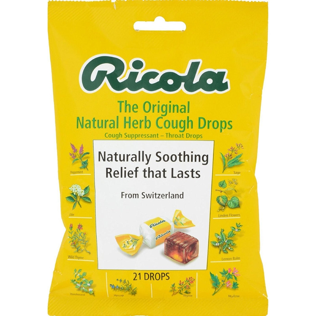 Ricola Herb Throat Drops Original - 21 Drops - Case of 