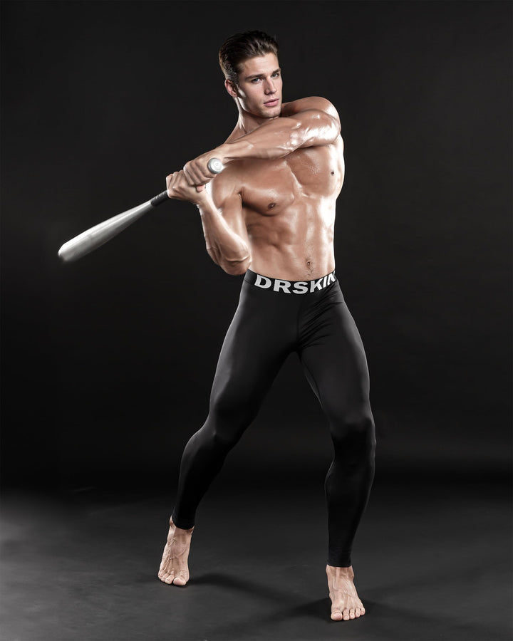 DRSKIN 3 Pack Men’s Compression Pants Tights Leggings S