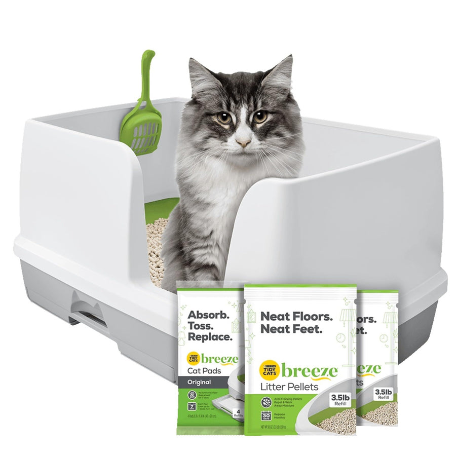 Purina Non Clumping Litter System, Breeze XL All-in-One Odor Control & Easy Clean Multi Cat Box - 18 lb. Box