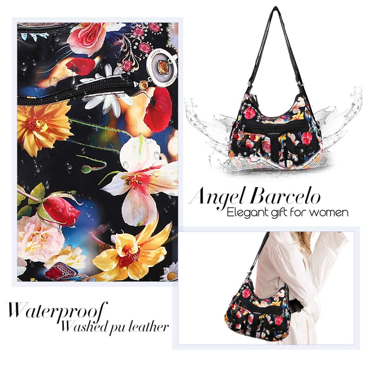 Women Multifunctional Soft Leather Handbag Purses Shoulder Hobo Backpack Crossbody Zipper Bag with Pocket (Fashion Brown)