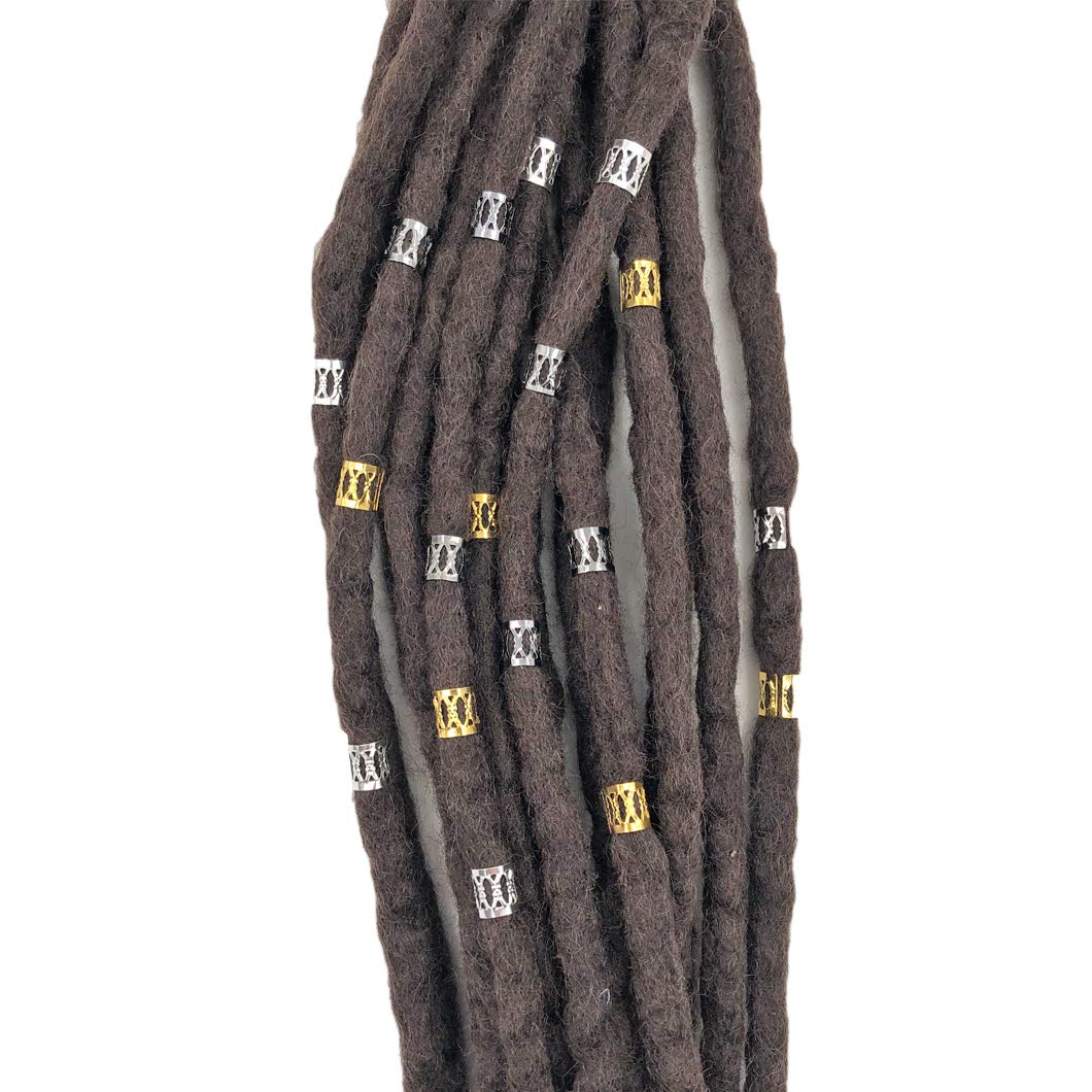 210 Pieces Dreadlocks Beads Strong Iron Hair Cuffs 8mm Dread Locks Decoration Braiding Filigree Hair Jewelry (Gold/Silver/Gun Black,Not Easy Break)