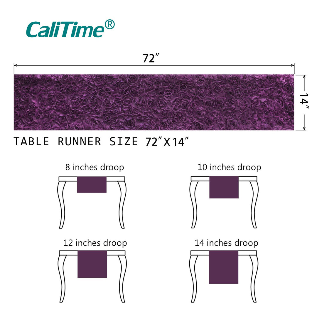 Table Runner CaliTime 14 X 72 Inches Solid 3D Stereo Ch