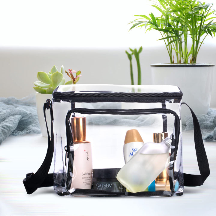 Clear Lunch Bag for Work Correctional Officers - Plastic Transparent Lunch Tote Stadium Bags See Through Womem and Men Ideal for Children 3+,10.6x8.6x6 inches