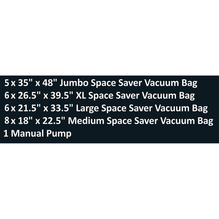 Home Complete Space Saver Vacuum Bags, 25 pack with Pump
