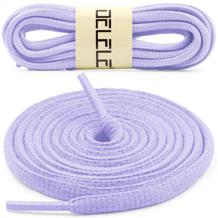 2 Pair Oval Shoes laces Half Round 1/4 Athletic Shoelaces Shoe Strings Light Purple-39 inch