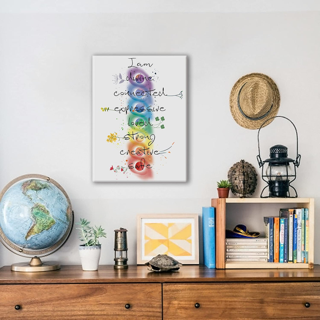 Chakra Meditation Yoga Poster Canvas Wall Art for HomeBedroomMeditation StudioYoga Studio Decor Yoga Buddhist Art Canvas Print Wall Art Painting Ready to Hang Spiritual Gifts Easel &amp; Hanging