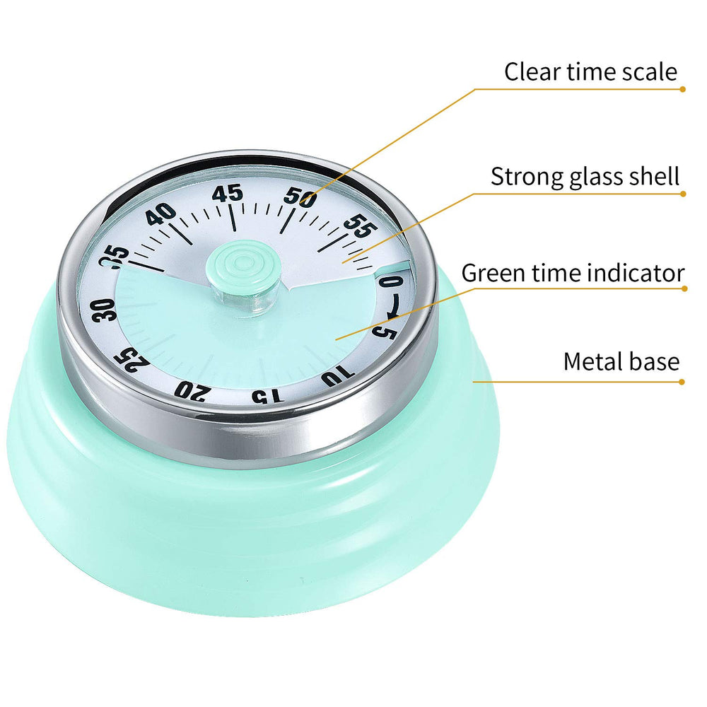 Kitchen Timer, Kitchen Countdown Cooking Timer Reminder, No Battery Required Magnetic Mechanical Timer Time Management Timer