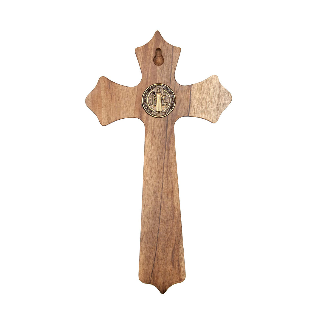 Wall Wood Cross Crucifix (Antique Gold - 10 Inches)