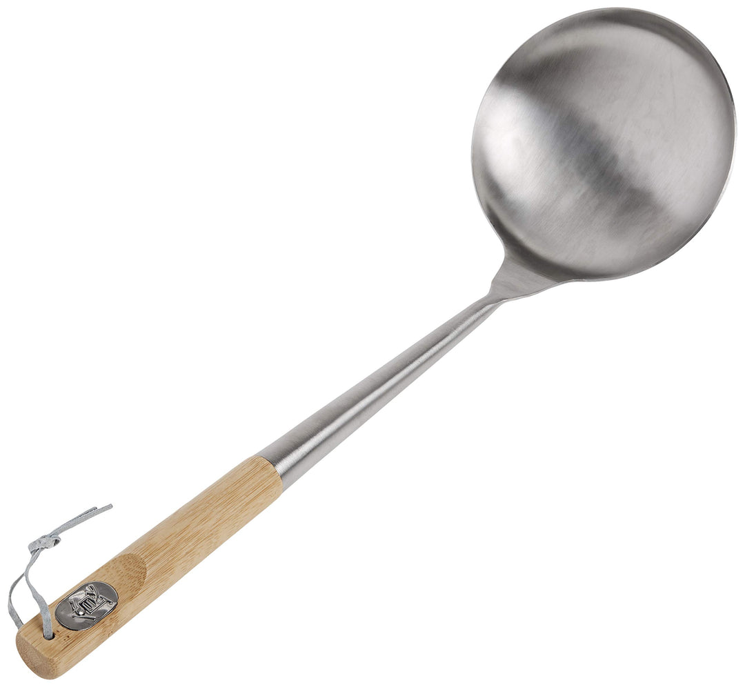 Wok Spoon with Bamboo Handles, 16, Brown