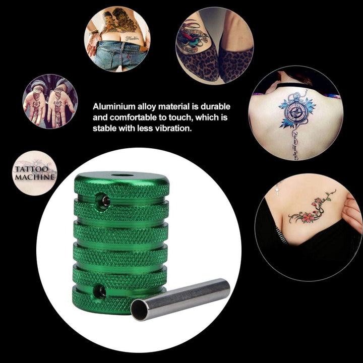 35mm Aluminium Alloy Tattoo Knurled Grip Tube Tattoo Gun Grip Tattoo Handle Tattoo for Tattoo Artists[green]