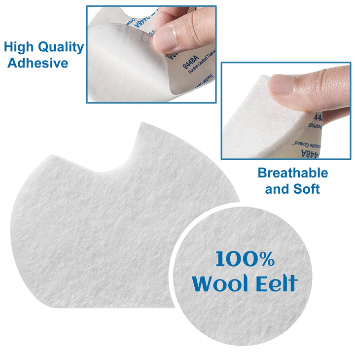 24 Pieces Foot Pads for Dancer Sesamoiditis Pads for Ball of feet Pain Felt Forefoot Cushion Pads Self-Adhesive Foot Cushion Pads for Men Women Dancing Pain Relief (White)