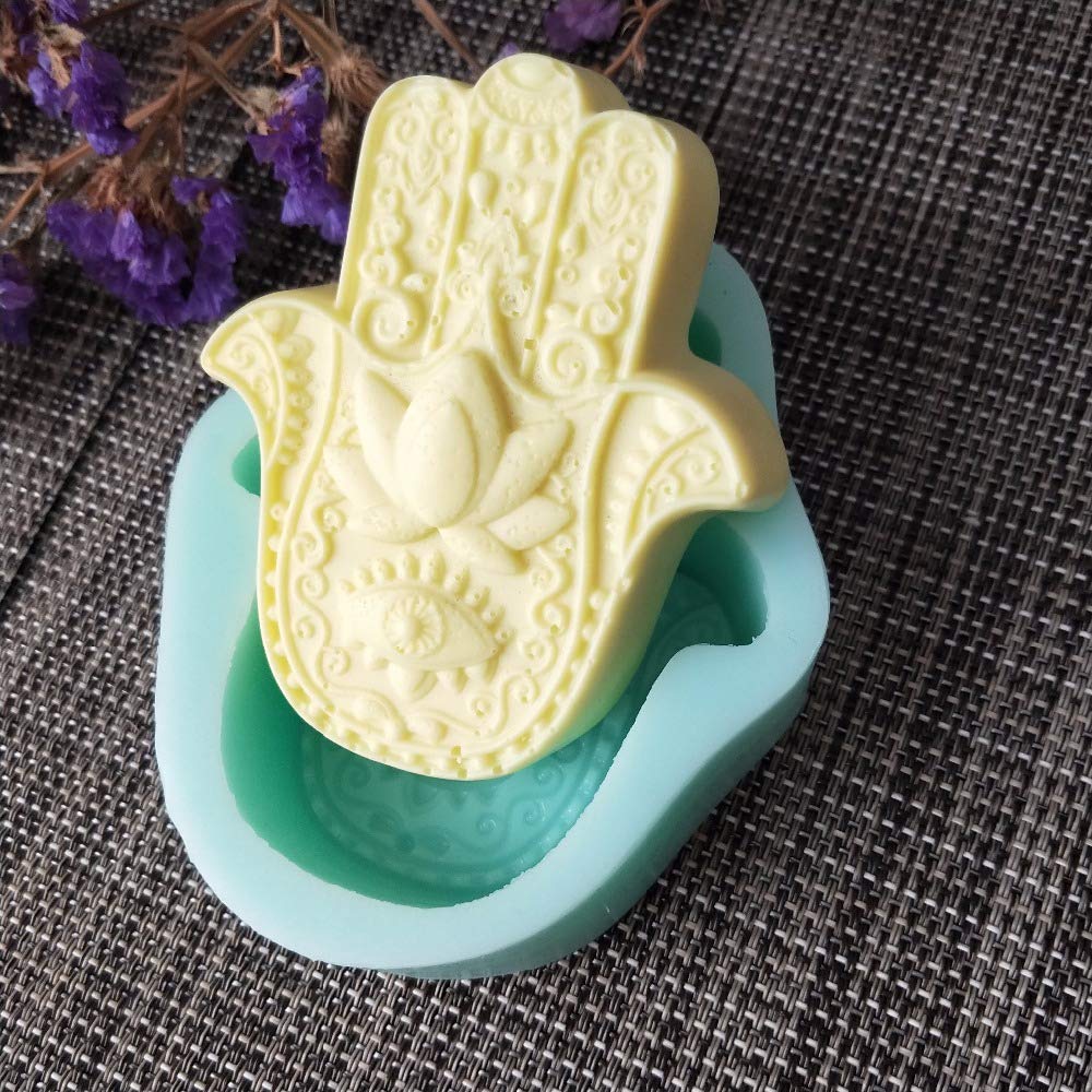 Hamsa Lotus in The Palm Silicone Soap Mold Khamsah Hams