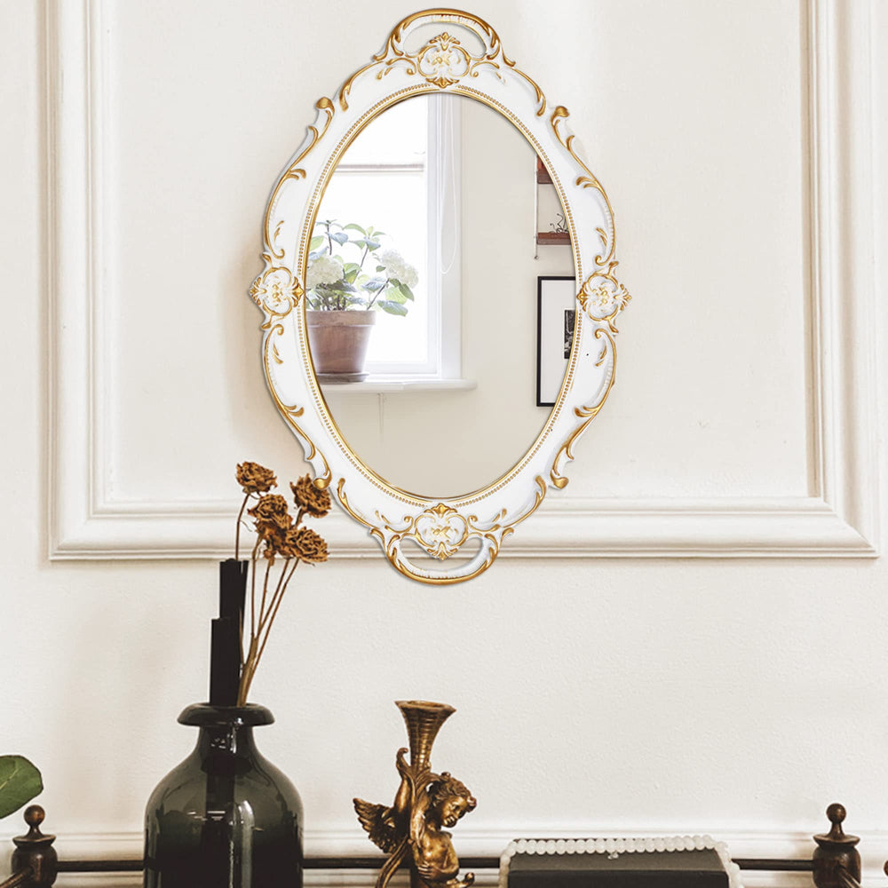 Eaoundm 14.5 x 10 inchs Oval Antique Decorative Wall Mi