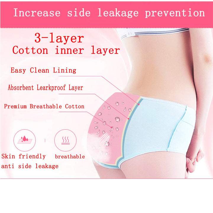Cotton Teens Girls Period Underwear Leak Proof Start Period Kit Panties for Teen XS