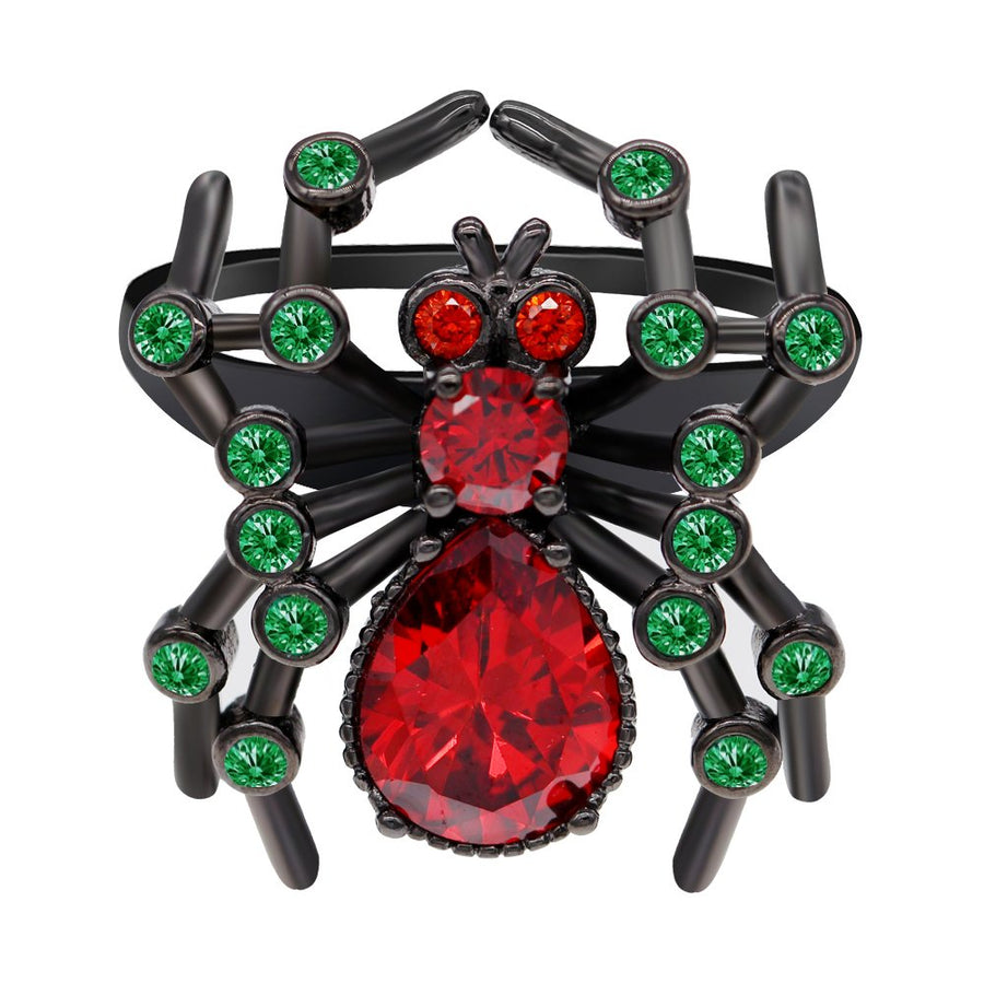Clearance Halloween Jewelry Gifts Black Spider Rings for Women, Female Fashion Animal Rings (Size 6) Y324