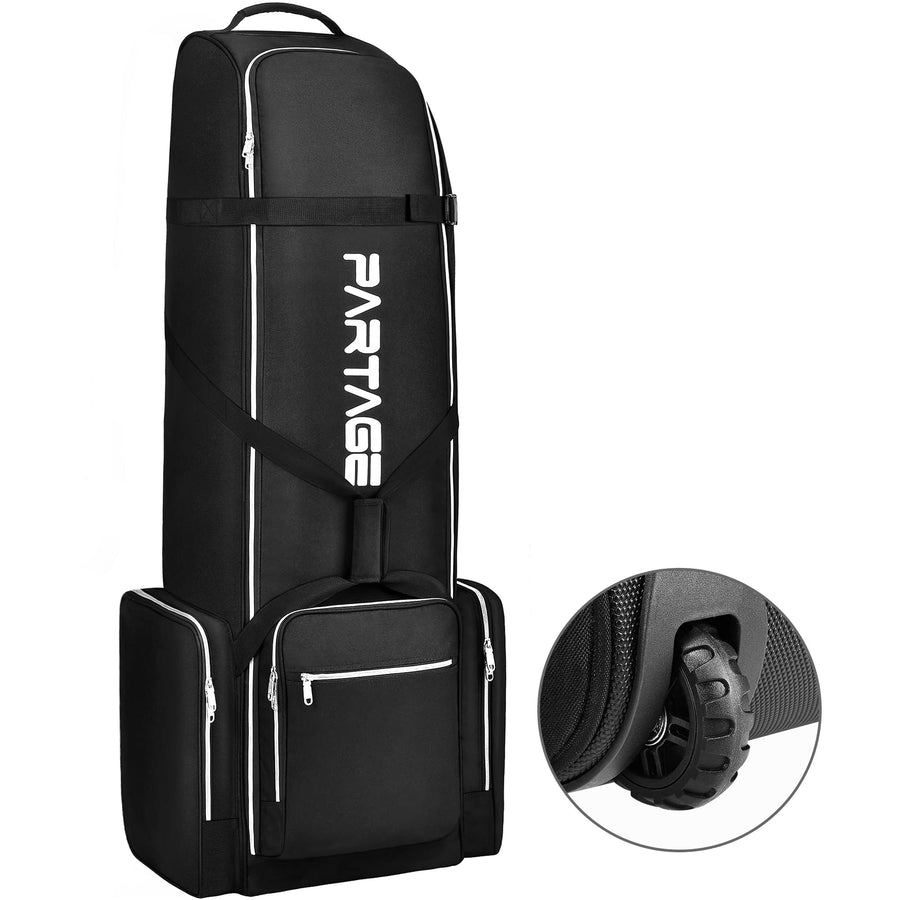 Golf Travel Bag with Wheels,Golf Travel Case for Airlines, 600D Heavy Duty Oxford -Black