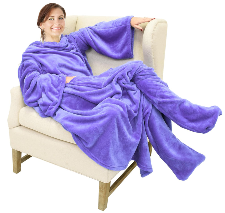 Catalonia Wearable Fleece Blanket with Sleeves and Foot