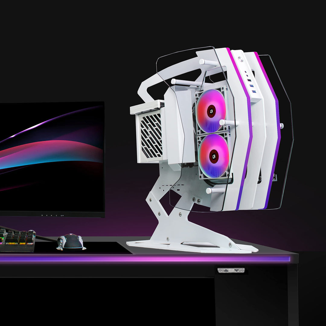 Innovative PC Case - ATX Tower Tempered Glass Gaming Computer Case with 2 ARGB Light Boards