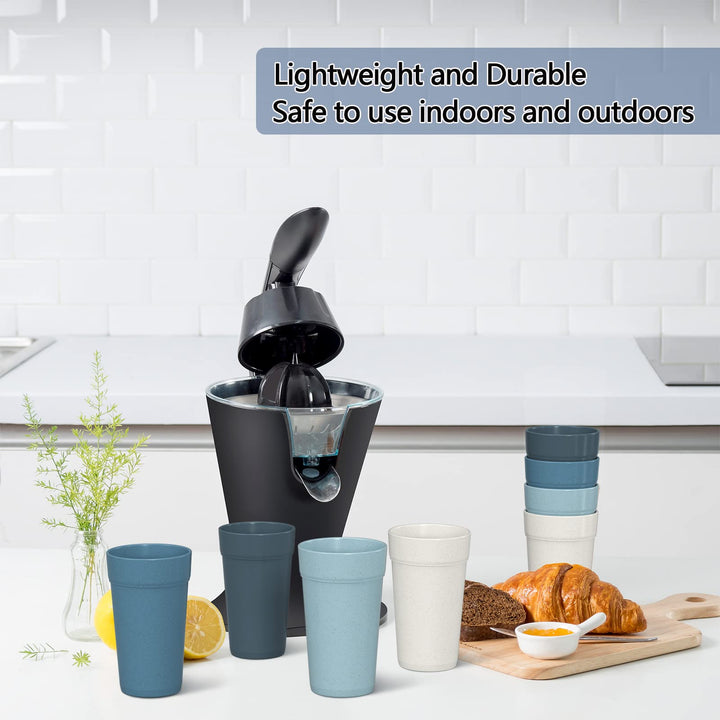 20 Oz Tumbler Cups,Unbreakable Drinking Cups Microwave and Dishwasher Safe BPA Free E-Co Friendly Reusable Cup For Smoothies,Water,Wine,Alcohol Etc. DrinksSet of 8