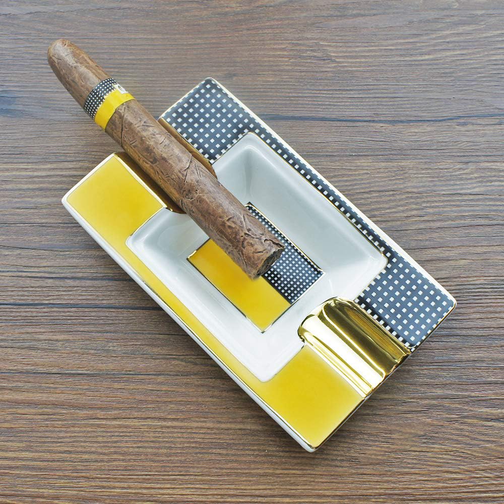 Cigar Ashtray Cigarettes Large Rest Outdoor Cigars Ashtray for Men travel/Patio/Outside/Indoor Ashtray