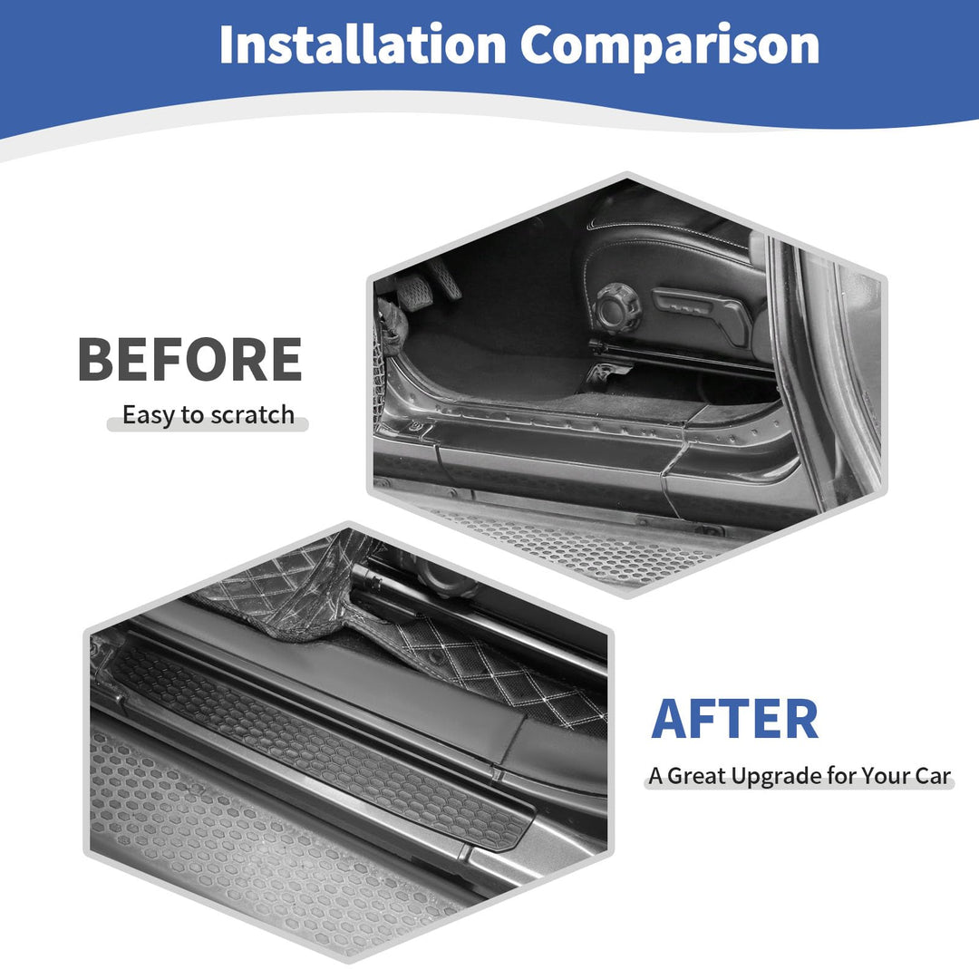 for Wrangler JL Door Sill Guards, Door Entry Guards Protector for Jeep Wrangler JL JLU Gladiator JT 4 Door 2018 2019 2020 2021 2022 2023 Black
