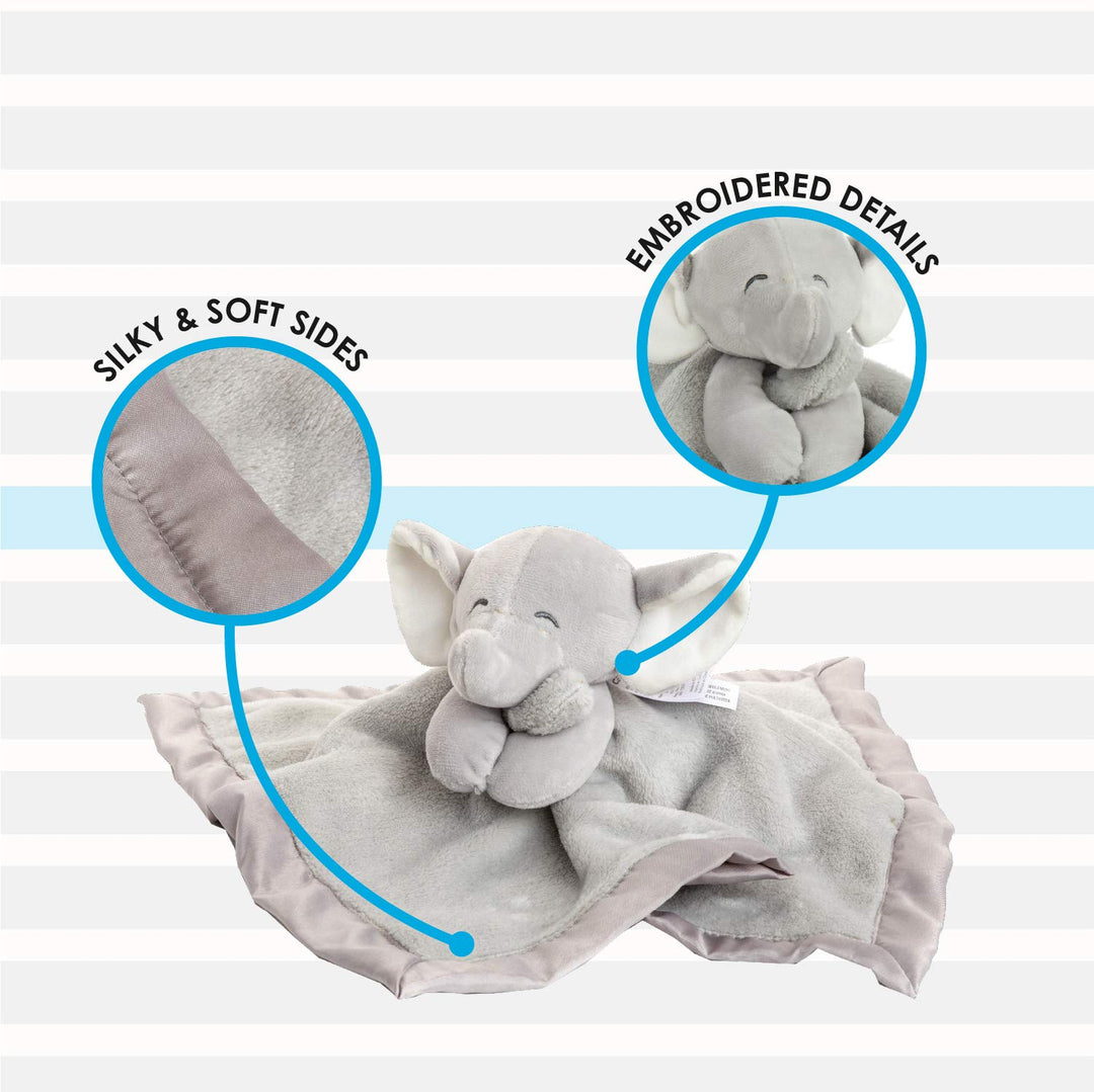Carter&#39;s Elephant Plush Stuffed Animal Snuggler Lovey Security Blanket - Gray