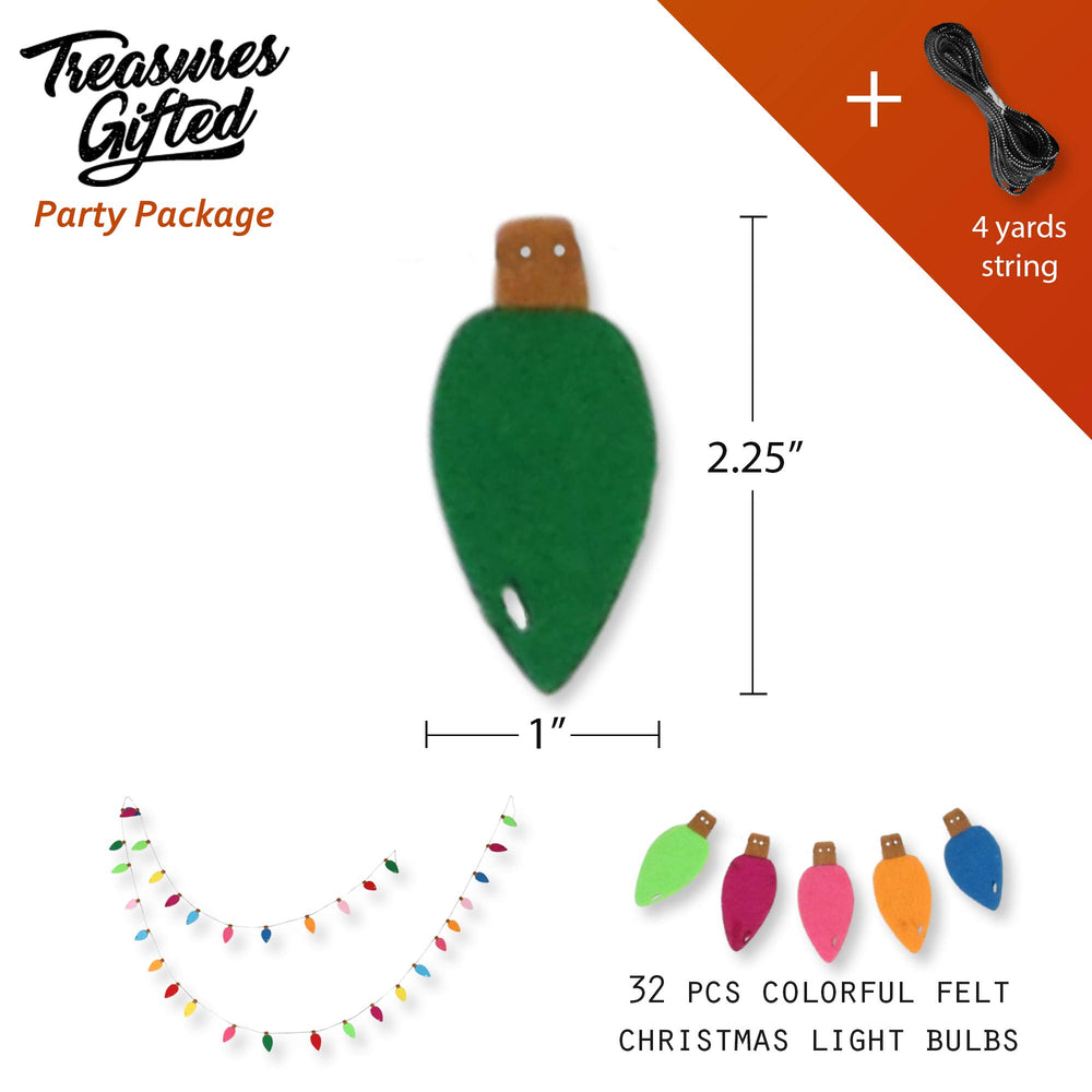 A Taste of Christmas Rainbow Felted Lights Bulb String Garlands Cute Vintage Ceiling Mantle Decorations for a Small Patio Door Room or Indoor Birthday Party