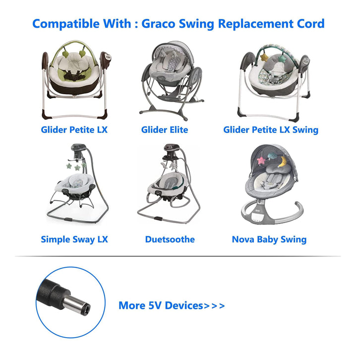 BXIZXD 5V for Graco Baby Swing Power Cord, Compatible w