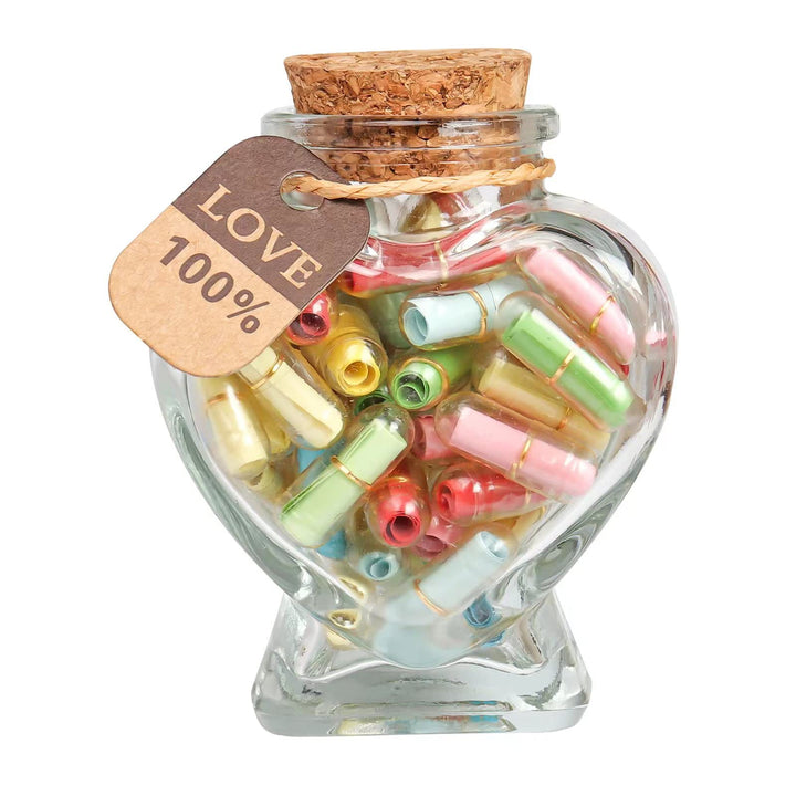 Capsule Letters Message in a Bottle,Lovely Notes Couples Gifts, Birthday Christmas Anniversary Valentines Mothers Day Gifts. (Transparent Color 51PCS)