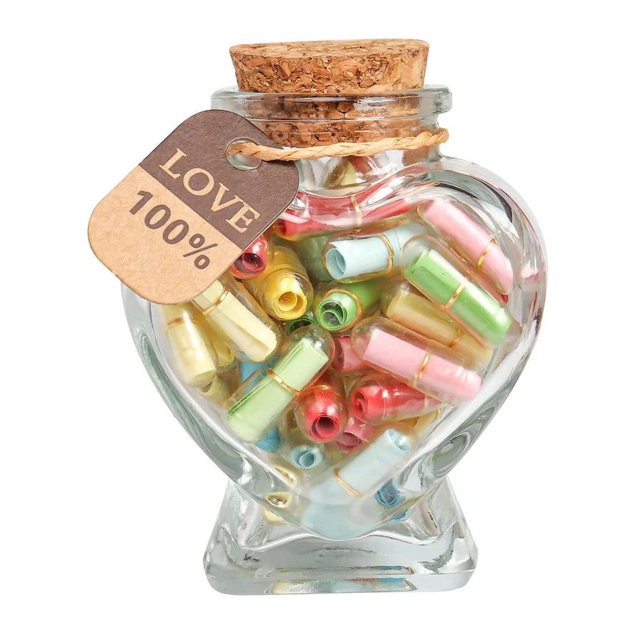 Capsule Letters Message in a Bottle,Lovely Notes Couples Gifts, Birthday Christmas Anniversary Valentines Mothers Day Gifts. (Transparent Color 51PCS)