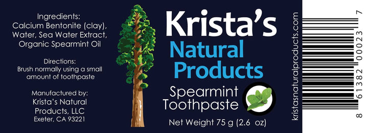 Organic Spearmint Toothpaste made by Krista&#39;s N