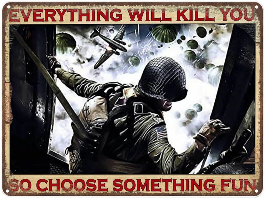 WZVZGZ Metal Poster Plaque Medal of Honor Airborne Ever