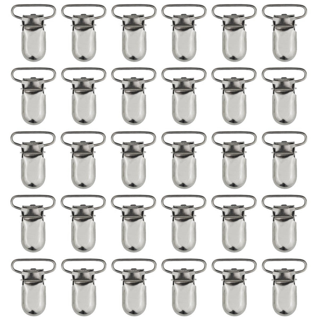50pcs 1 Pacifier Suspender Clips, Marrywindix Pacifier Clips for Making Pacifier Holders Bib Clips Toy Holder Silver