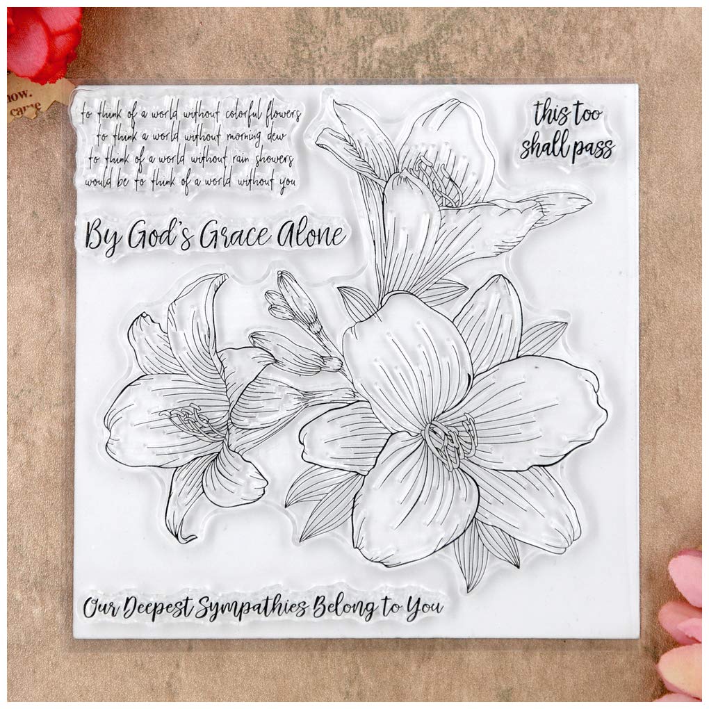 Flowers this too shall pass Clear Stamps for Card Making Decoration and DIY Scrapbooking