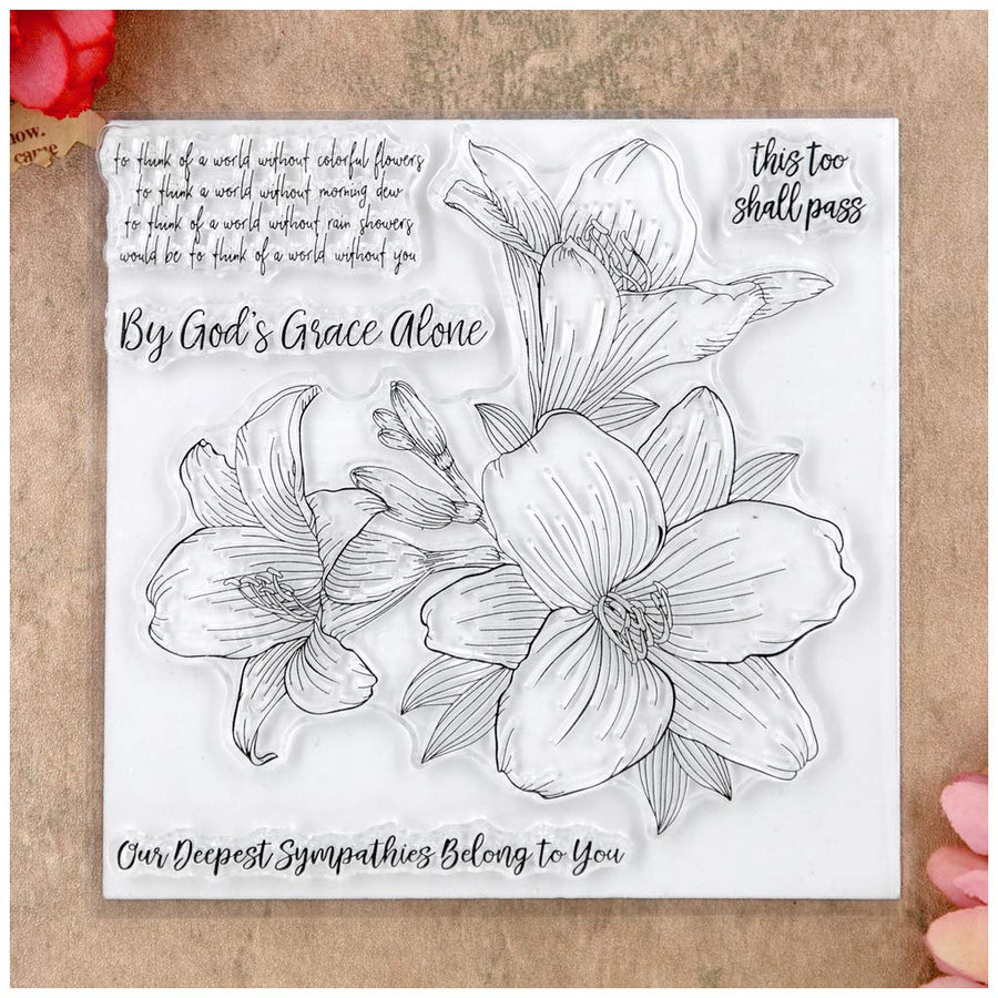 Flowers this too shall pass Clear Stamps for Card Making Decoration and DIY Scrapbooking