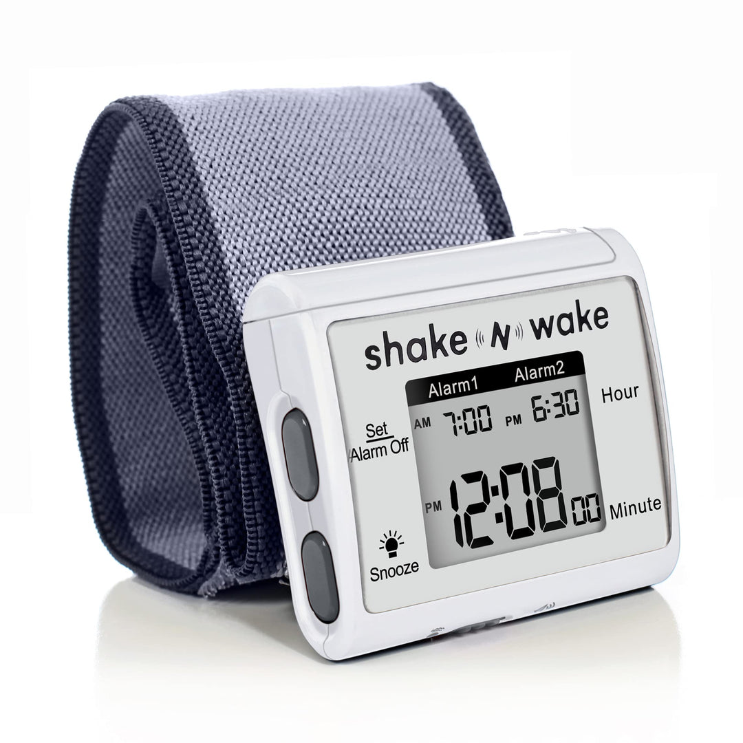 Vibrating Alarm Clock - Shake N Wake - Silent Alarm Wristband Watch - with Dual Alarms