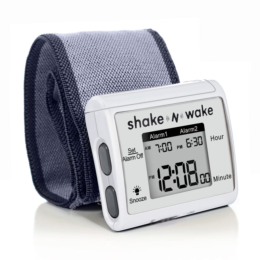 Vibrating Alarm Clock - Shake N Wake - Silent Alarm Wristband Watch - with Dual Alarms