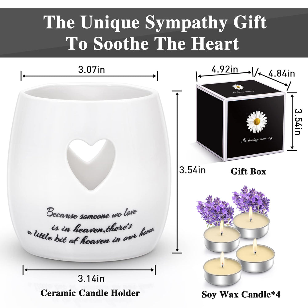 Sympathy Mourning Funeral Gifts Loss Loved One Condolences Gift Basket Include Tea Lights Candle Holder Remembrance Jewelry Memorial