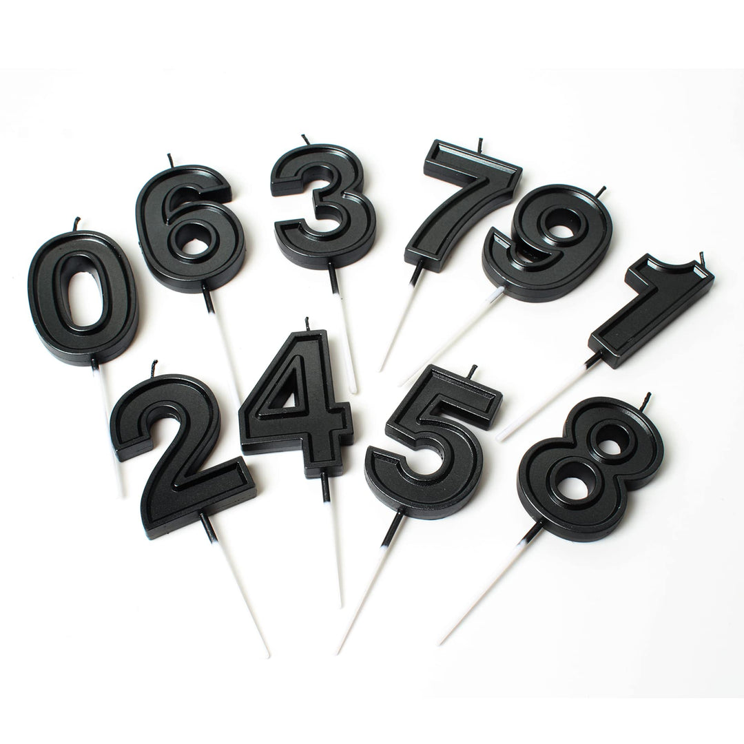 2.75 Inches Large Black Birthday Number Candles Cake Topper Kids Adults for Wedding Party Cake Decoration Supplies (8)