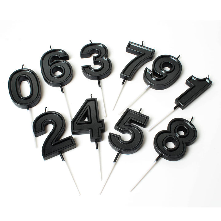 2.75 Inches Large Black Birthday Number Candles Cake Topper Kids Adults for Wedding Party Cake Decoration Supplies (8)