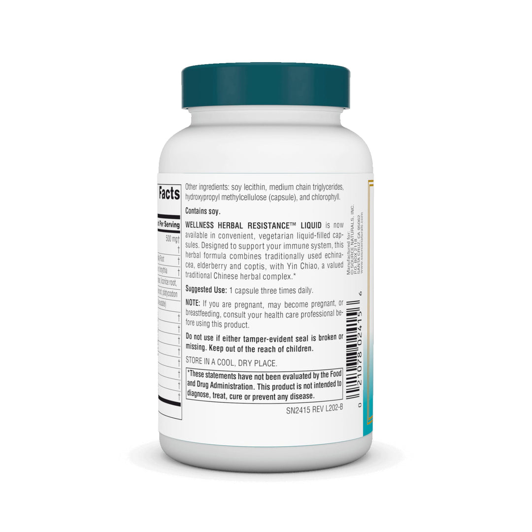 Wellness Herbal Resistance - Echinacea, Coptis &amp; Yin Chiao Immune Support* - 120 Capsules