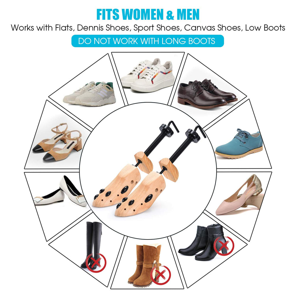 Premium Professional 2-Way Shoe Stretcher for Women and Men (One Pair Medium)