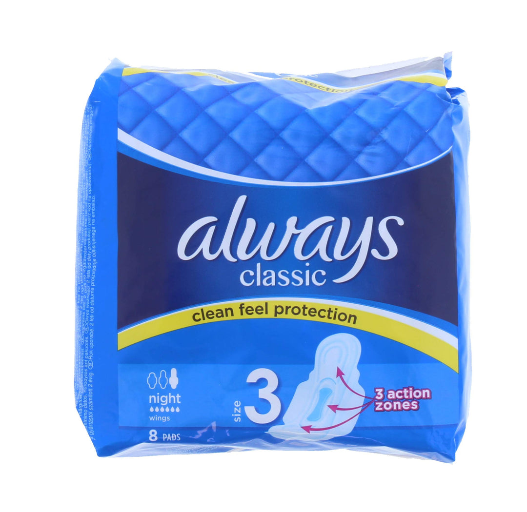 Classic 8 Nighttime Pads, Size 3 (Pack of 2)